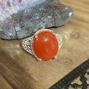 Sterling silver Red onyx ring